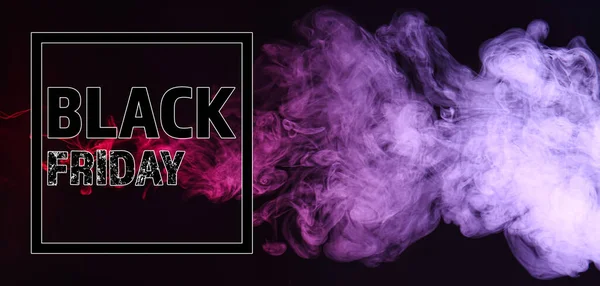 Smoke Text Black Friday Dark Color Background — Stock Photo, Image