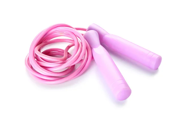 Pink Skipping Rope White Background — Stock Photo, Image