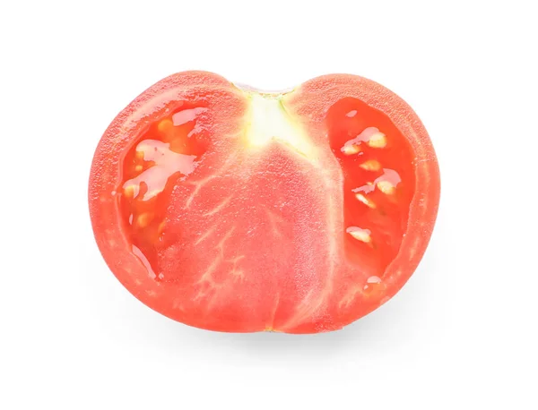 Helft Van Verse Tomaat Geïsoleerd Witte Achtergrond — Stockfoto