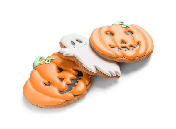 Halloween Cookies Witte Achtergrond — Stockfoto