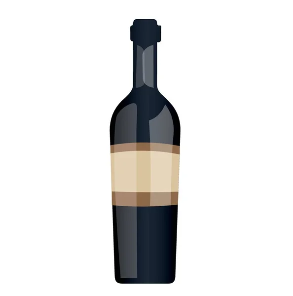 Bottle Wine White Background — Stock Vector