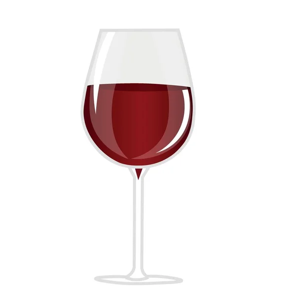 Copo Vinho Tinto Sobre Fundo Branco — Vetor de Stock