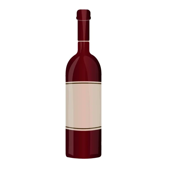 Beyaz Arka Planda Bir Şişe Şarap — Stok Vektör