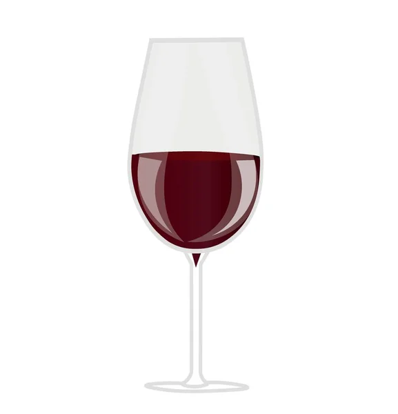 Verre Vin Rouge Sur Fond Blanc — Image vectorielle