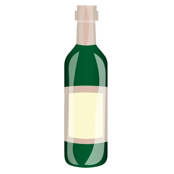 Botella Vino Sobre Fondo Blanco — Vector de stock