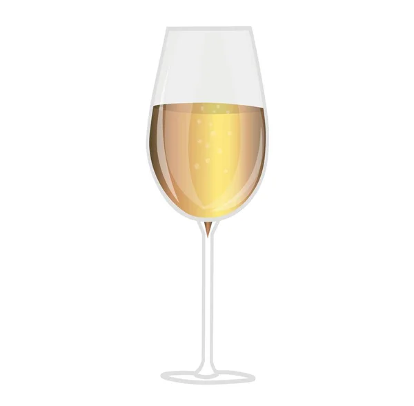 Glas Wein Auf Weißem Hintergrund — Stockvektor