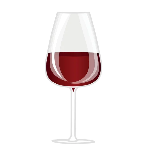 Verre Vin Rouge Sur Fond Blanc — Image vectorielle