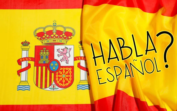 Írsz Habla Espanol Nak Beszél Spanyolul Spanyolország Lobogójáról — Stock Fotó