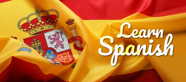 Texto Espanhol Espanhol Contra Bandeira Espanha — Fotografia de Stock