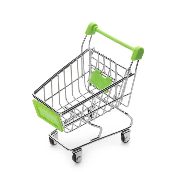 Small Shopping Cart White Background — Stock Photo, Image