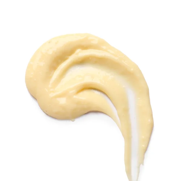 Rozmaz Smacznego Puddingu Waniliowego Izolowany Białym Tle — Zdjęcie stockowe