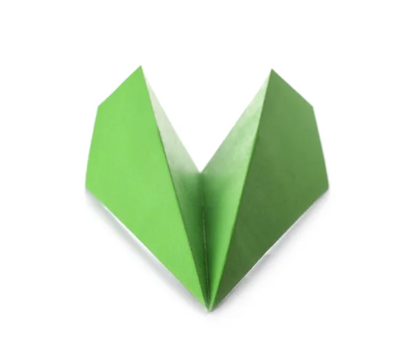 Green Paper Plane White Background — Stock Photo, Image