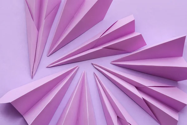 Lilac Paper Planes Color Background — Stock Photo, Image