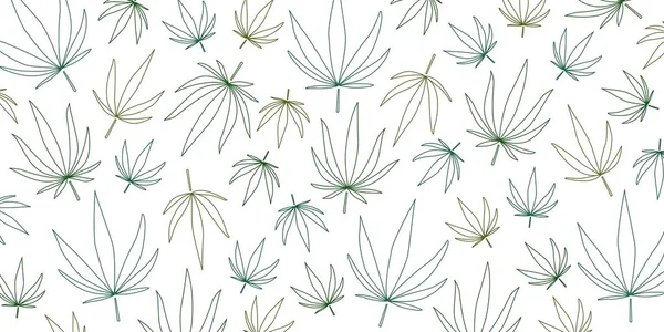 白い背景に麻の葉が多い デザインのパターン — ストックベクタ