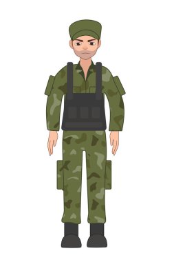 Kamuflaj beyaz zemin üzerine asker