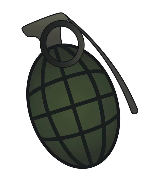 白色背景的军用榴弹 — 图库矢量图片