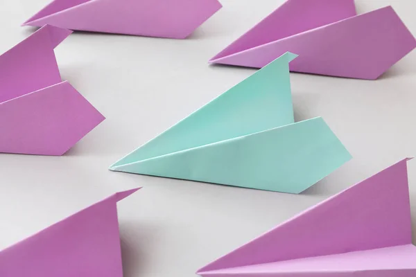 Paper Planes Grey Background — 스톡 사진