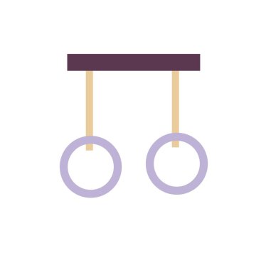 Beyaz arkaplanda jimnastik halkaları