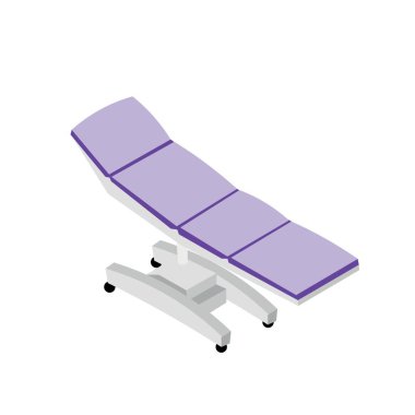 Beyaz arka planda fizyoterapist koltuğu.