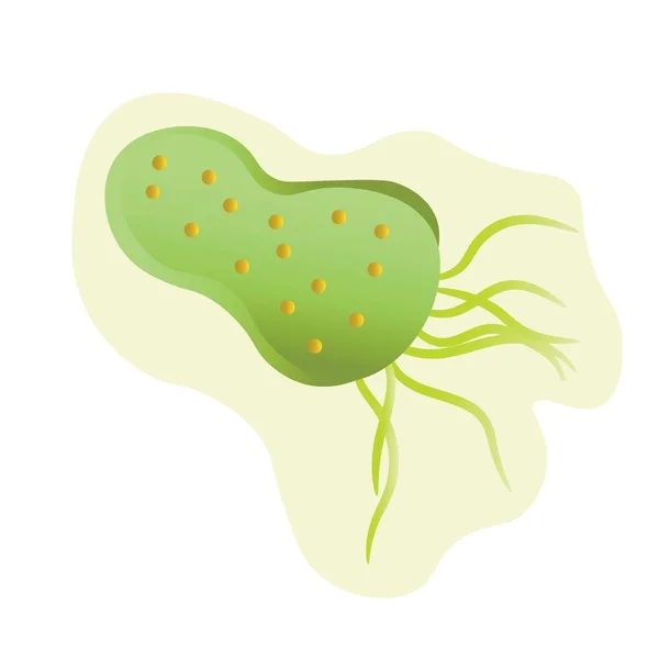 Zelená Bakterie Bílém Pozadí — Stockový vektor