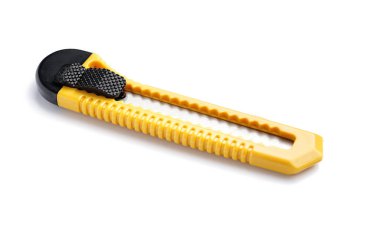 beyaz zemin üzerine sarı yeni bıçak