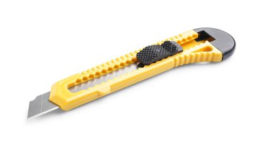 beyaz zemin üzerine sarı yeni bıçak