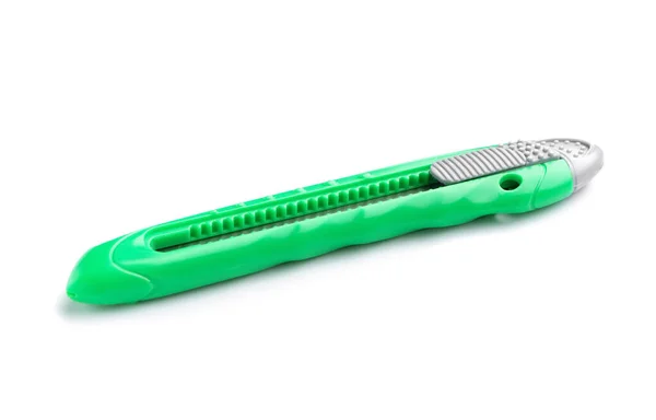 Зеленый Полезный Нож Белом Фоне — стоковое фото