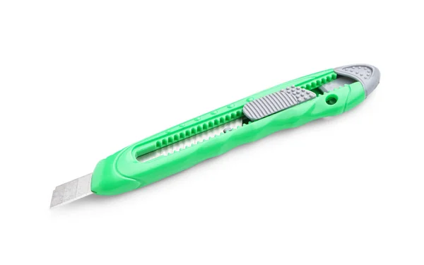 Зеленый Полезный Нож Белом Фоне — стоковое фото