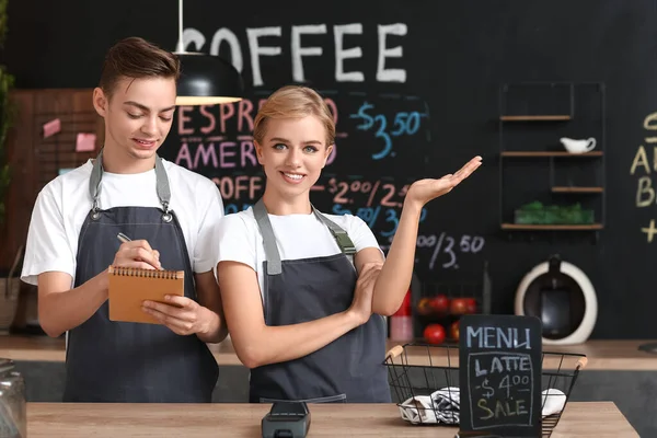 Young Baristas Working Cafe — Stock Photo, Image