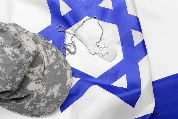 Military Cap Tag National Flag Israel — Stock Photo, Image