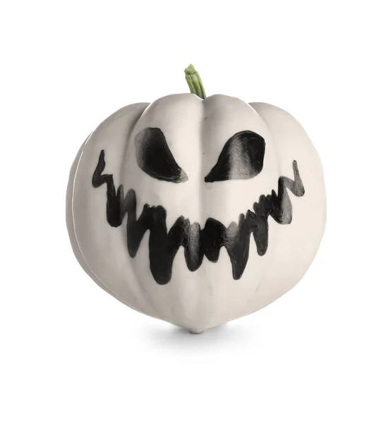 Halloween Pumpkin Drawn Face White Background — Stock Photo, Image