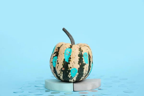 Zucca Halloween Dipinta Sfondo Colori — Foto Stock