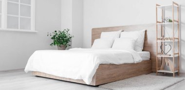 Modern ışık yatak odası iç