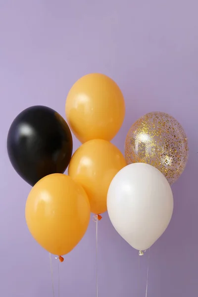 Halloween Balloons Violet Wall — Stock Photo, Image