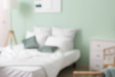 Işık yatak odasının bulanık görüntüsü