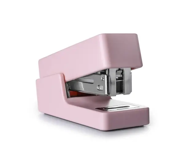 Modern Pink Stapler White Background — Zdjęcie stockowe