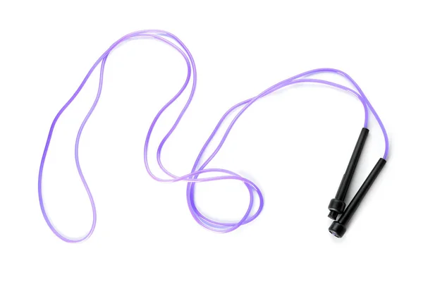 Lilac Skipping Rope Isolated White Background — Stock Photo, Image
