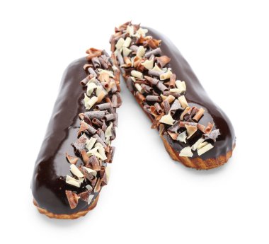 Beyaz arka planda tatlı çikolata ekleriName