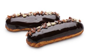 Beyaz arka planda tatlı çikolata ekleriName