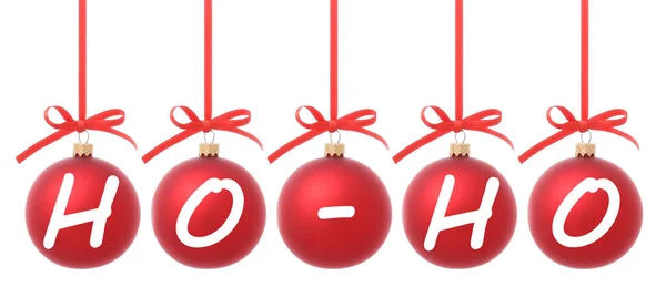 Text Made Christmas Balls White Background — Stock Photo, Image