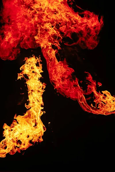 Burning Flame Black Background — Stock Photo, Image
