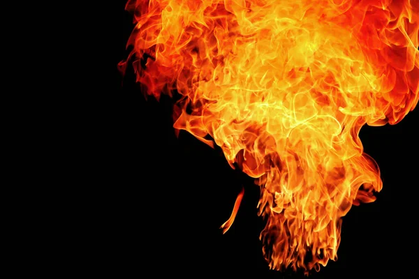 Burning Flame Black Background — Stock Photo, Image