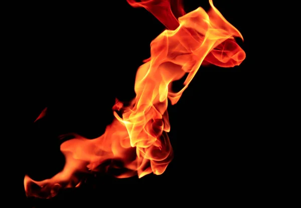 Burning Flame Black Background — Stock Photo, Image