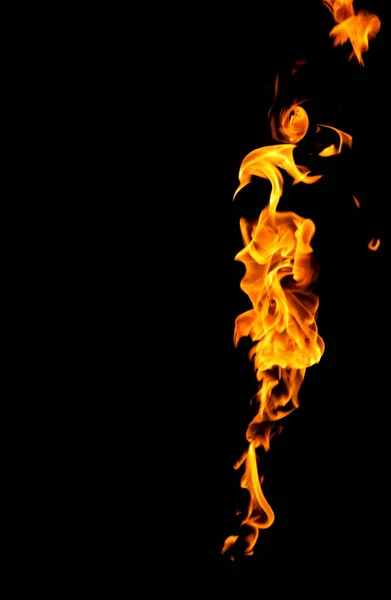 Burning Flame Black Background — Stock Photo, Image