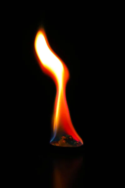 Beautiful Fire Flame Black Background — Stock Photo, Image