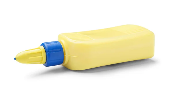 Желтая Бутылка Клея Изолированы Белом Фоне — стоковое фото