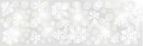 Luces Navidad Borrosas Con Copos Nieve Sobre Fondo Gris — Vector de stock