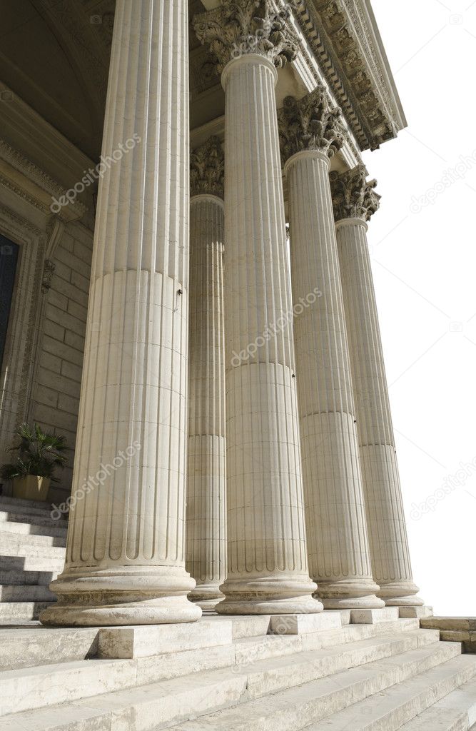 Columns of courthouse isolated