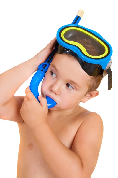 Bambino con maschera subacquea — Foto Stock