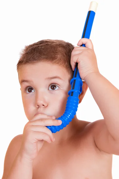 Niño con snorkel — Foto de Stock